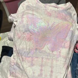 The Children's Place Pink and Purple Sequin Butterfly Tee